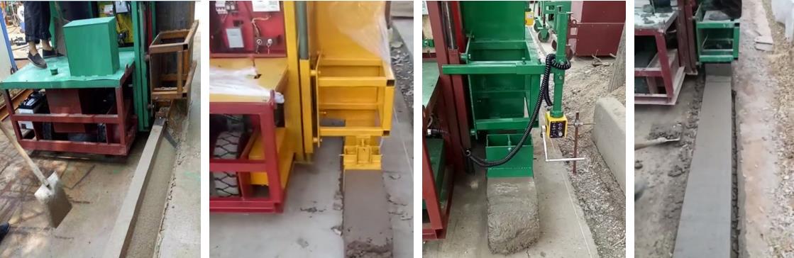 中型混凝土路牙石機施工現場